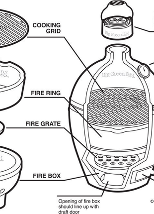 Big Green Egg Large + Table Nest