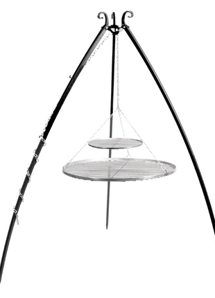 Cookking Driepoot Gebogen met Dubbel RVS Rooster 200 cm