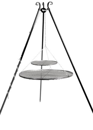 Cookking Driepoot met Dubbel Zwart Stalen Rooster 180 cm