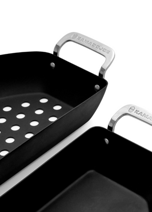 Kamado Joe Karbon Steel Half Moon Pan Set