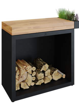 OFYR Butcher Block Storage Black 90