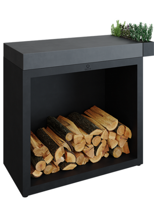 OFYR Butcher Block Storage Black 90