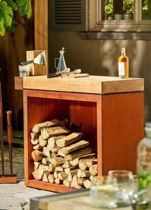 OFYR Butcher Block Storage Corten 90